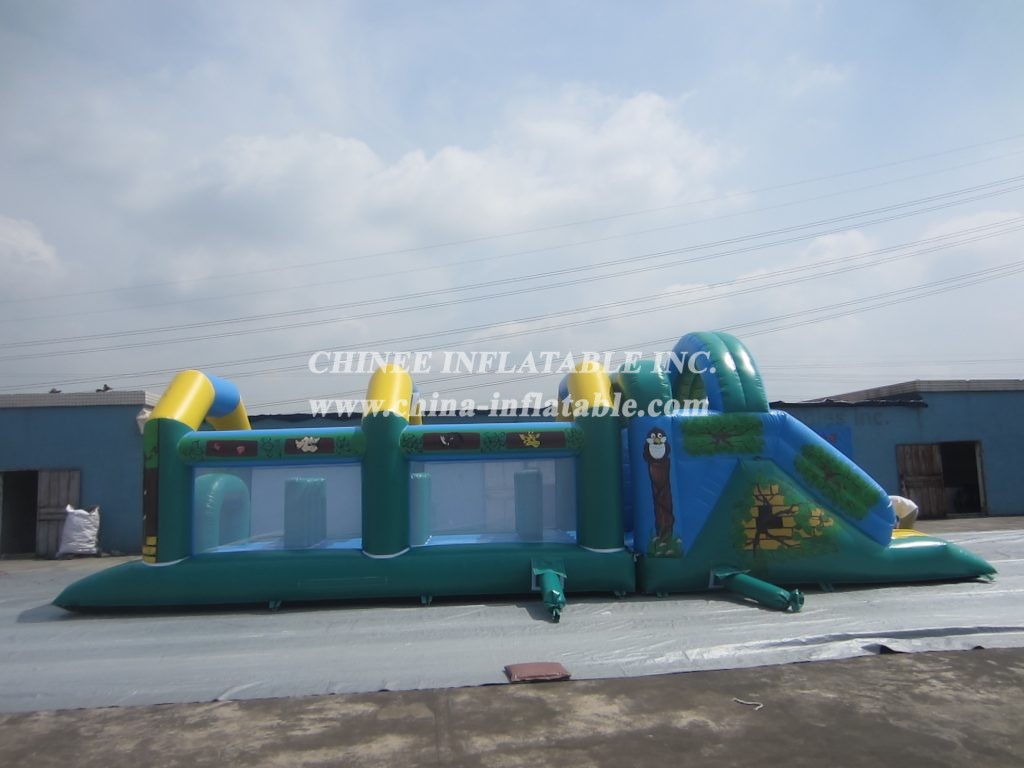 T7-303 Jungle Theme Monkey Inflatable Obstacles Courses