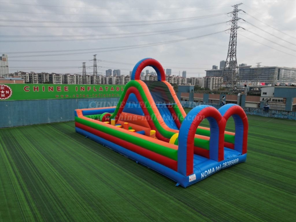 T8-324 Inflatable Giant Slide with Obstacle Course