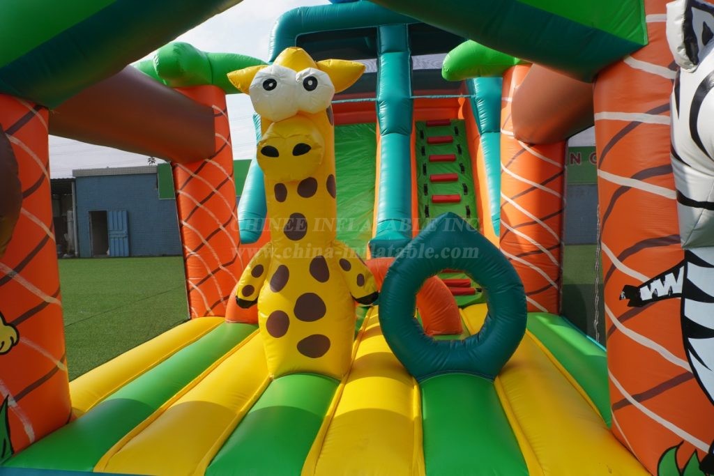 T8-1495B Jungle Jumping Inflatable Slide