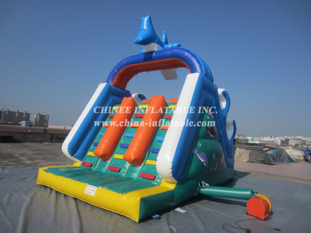 T8-240 Shark Themed Giant Inflatable Slide For Kids