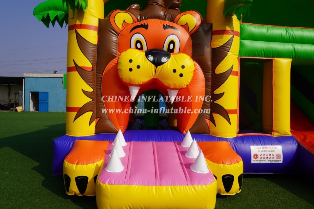 T2-3480B Bouncy House Jumping Inflatable Lion Theme Kids Combo