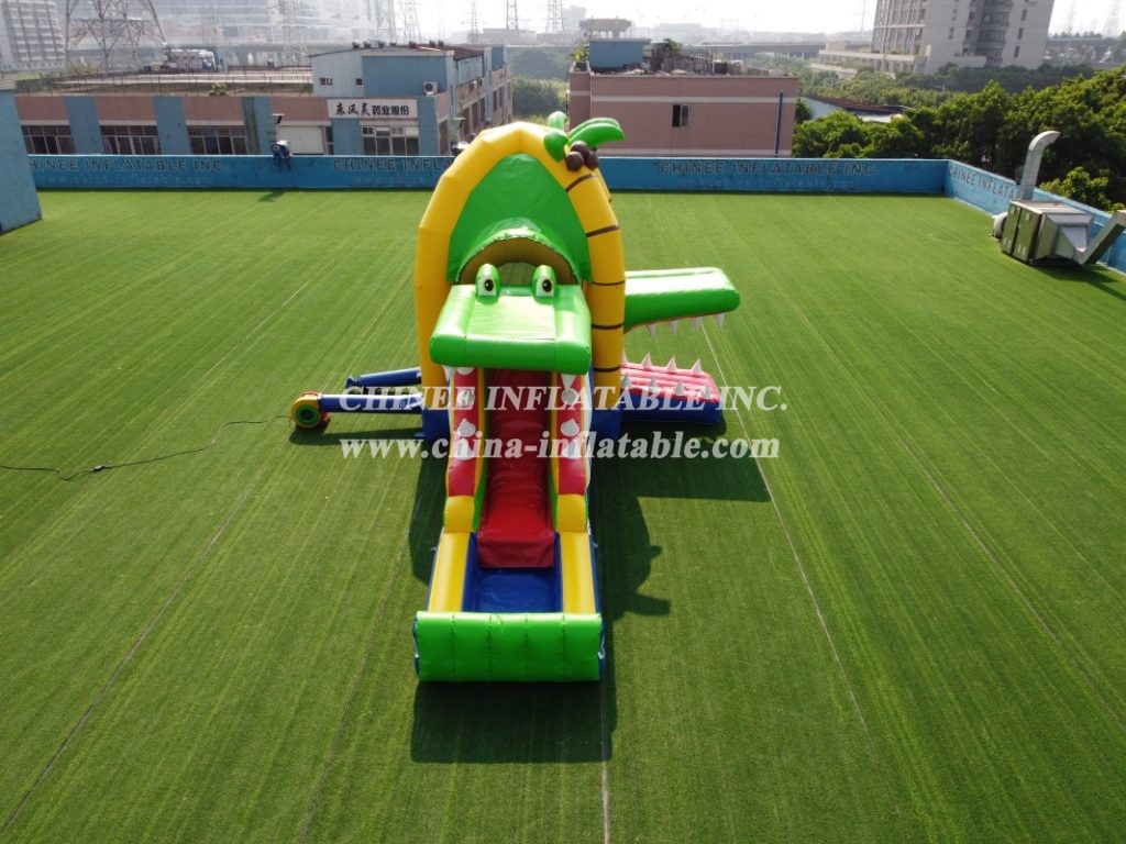 T8-3810 Crocodile Themed Combo With Slide Jungle Inflatable Water Slide