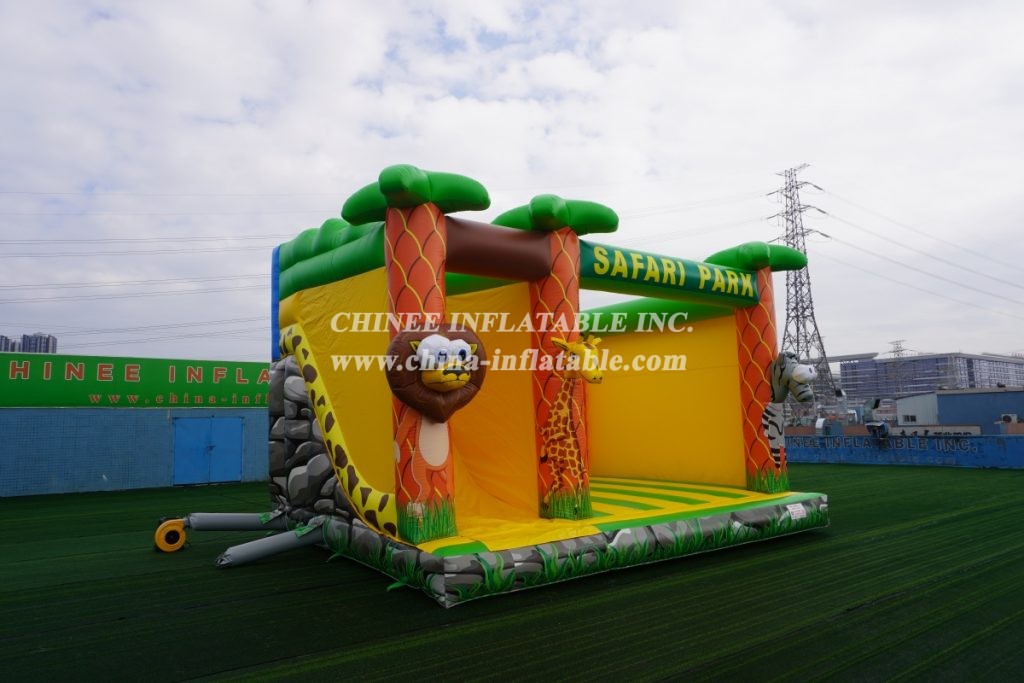 T5-694B Inflatable Safari Park Combo Bounce House With Slide