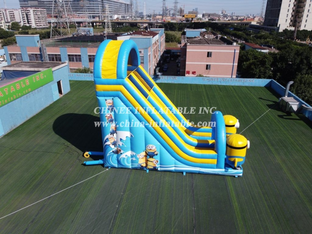 T8-3814 Minions Themed Inflatable Dry Slide