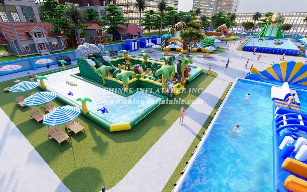 IS11-4005 Giant Inflatable Zone Water Theme Park