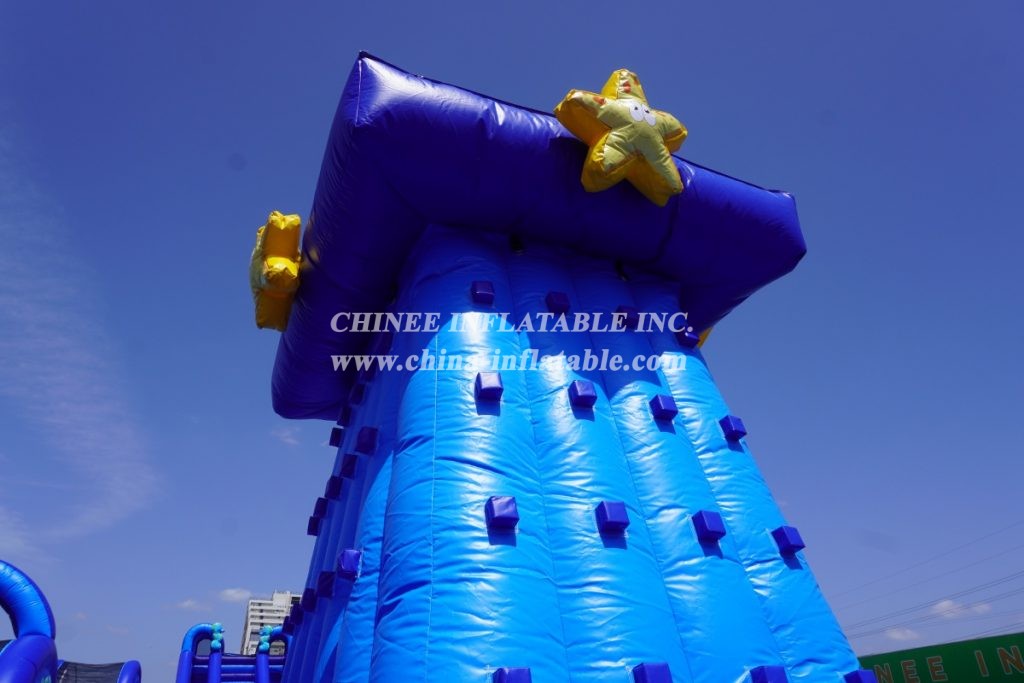 GF2-067 Undersea World Inflatable Park With Slide Shark Obstacle Courses Octopus Interactive Game