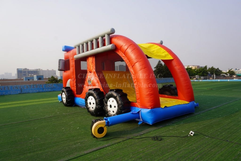 T7-1730 Inflatable Firetruck Obstacle Course