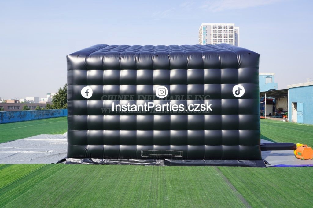 Tent1-704C Inflatable Cube Tent Black Party Tent