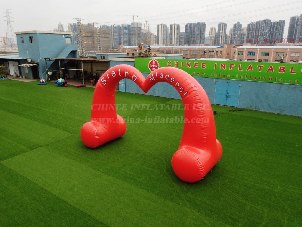 Arch1-240B Heart-shaped Inflatable Arch