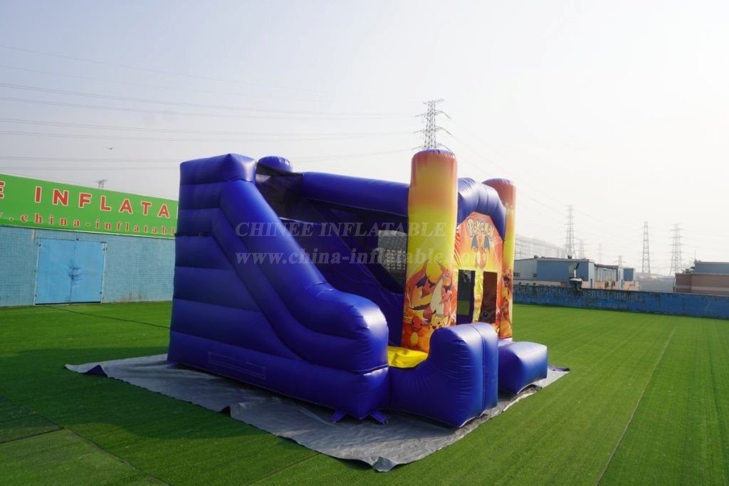 T2-3226A Pokémon theme bouncy castle with slide