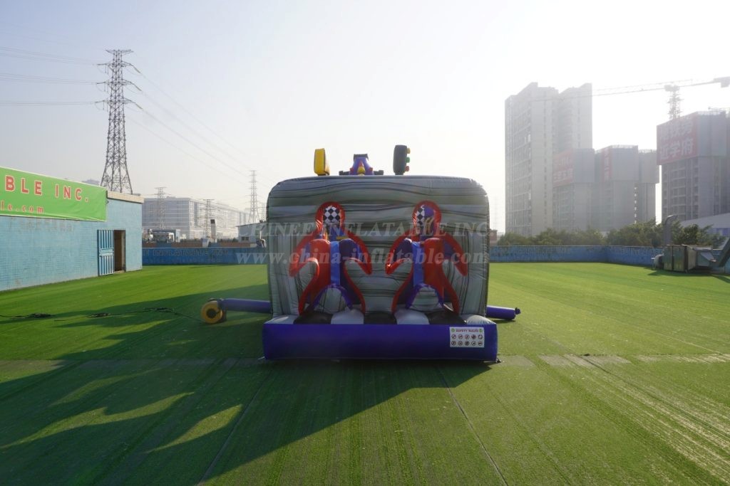 T7-1374 Racing Themed Inflatable Obstacle Course