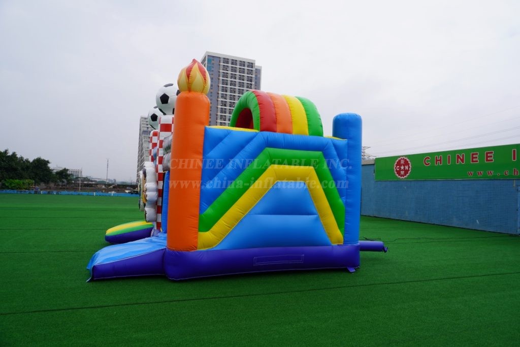 T2-8112 Football themed bouncy castle with slide