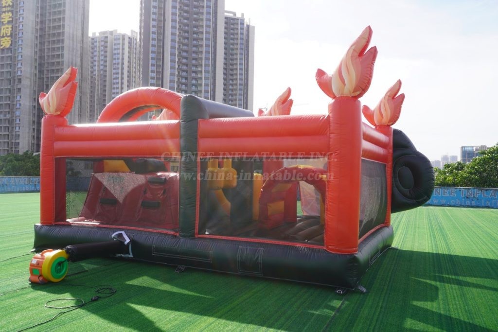 T2-4795C Monster Truck Themed Bounce House with Slide & Pool