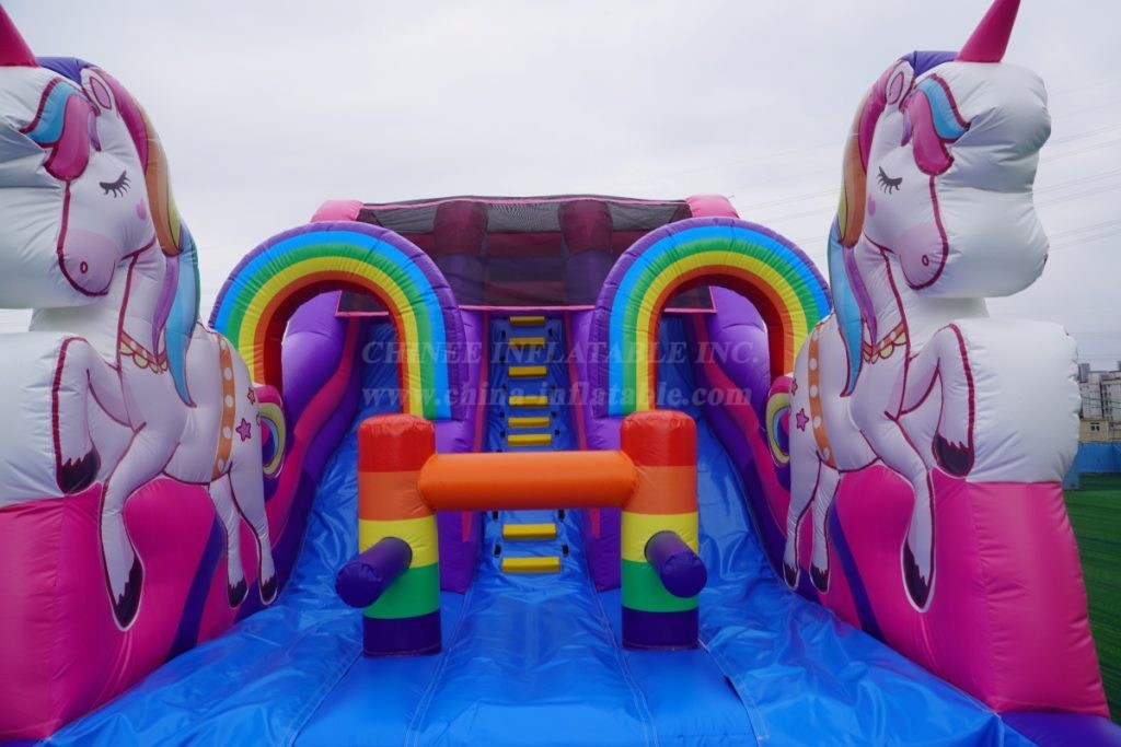 T8-4183B Unicorn Carriage Inflatable Water Slide