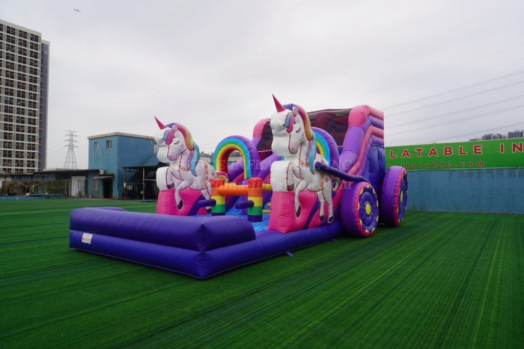 T8-4183B Unicorn Carriage Inflatable Water Slide