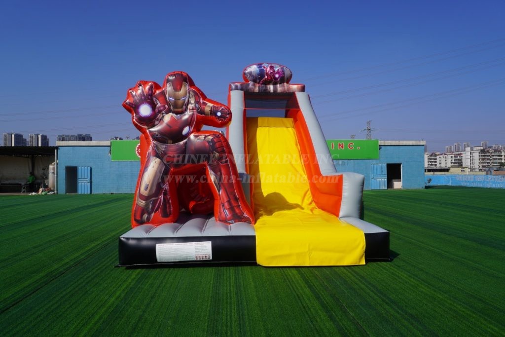 T8-1024A Iron Man theme inflatable slide