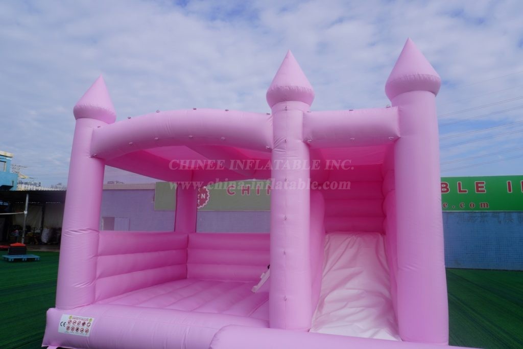 T2-3530B Pink Wedding Bouncy Castle With Slide