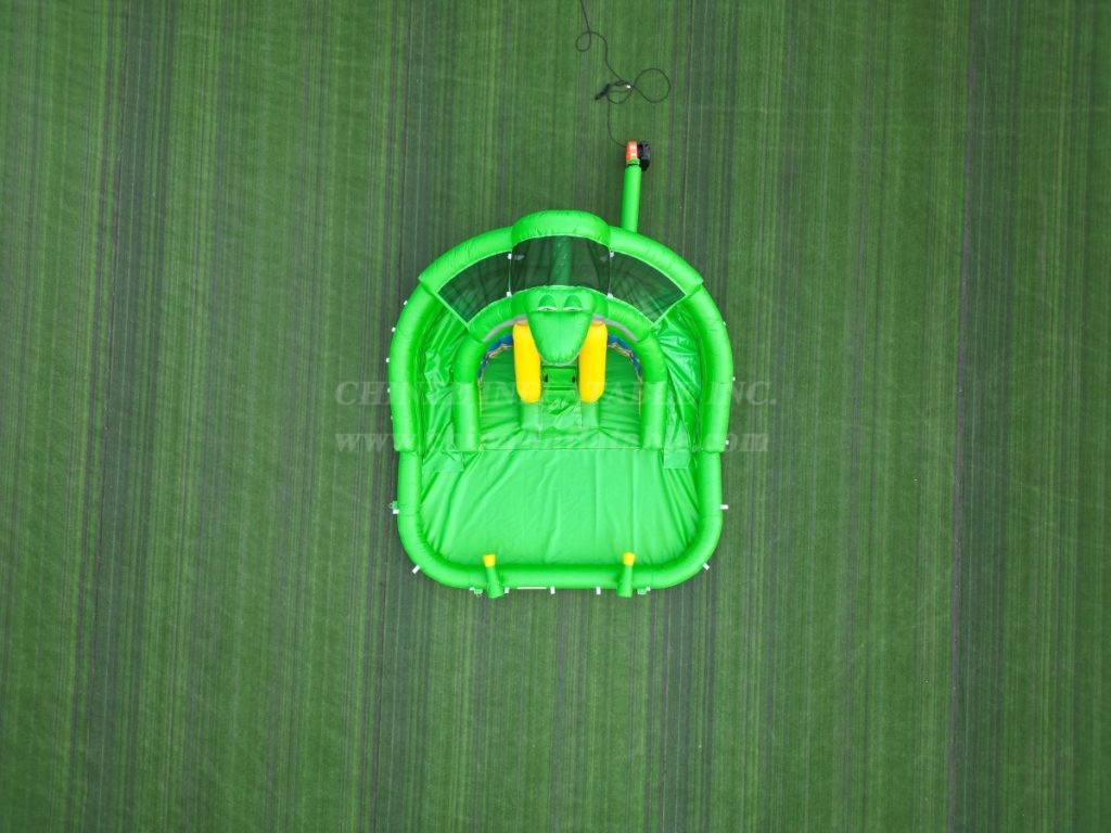 T8-1327B Crocodile-Themed Inflatable Slide with Baby Shark Design