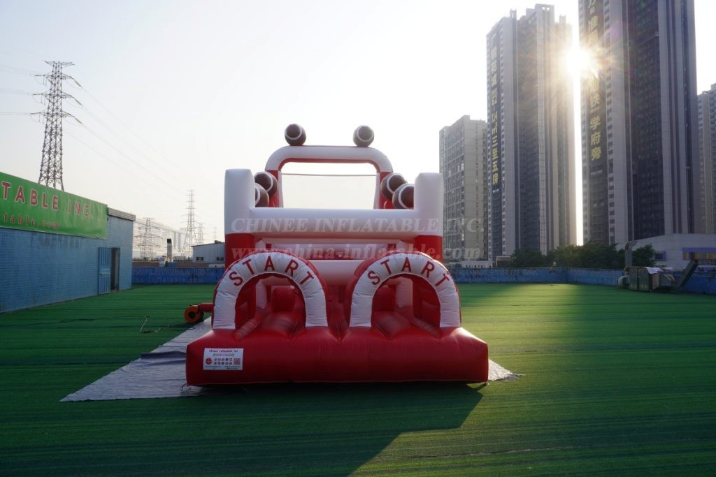 T7-404B Rugby themed inflatable obstacle course